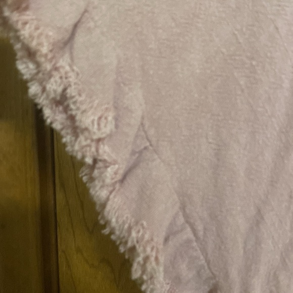 Umgee Large High Lo fringe top with leopard print dusty rose color pre owned - Picture 6 of 6